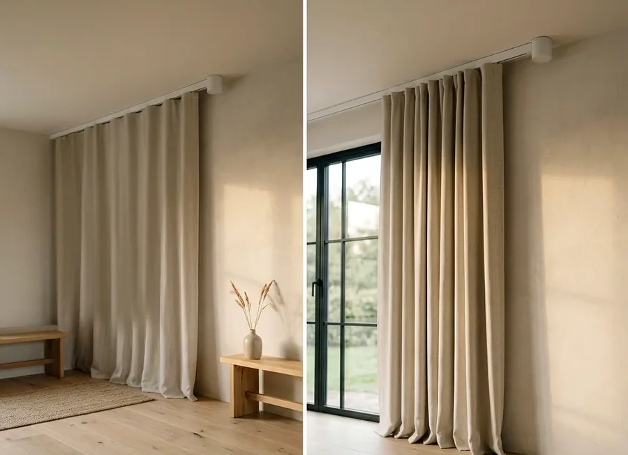Motorised Curtain Tracks fitted in a Helderfontein home