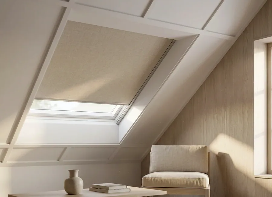Skylight & Shaped Blinds fitted in a Helderfontein home